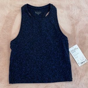 blue and black shanti crop tank